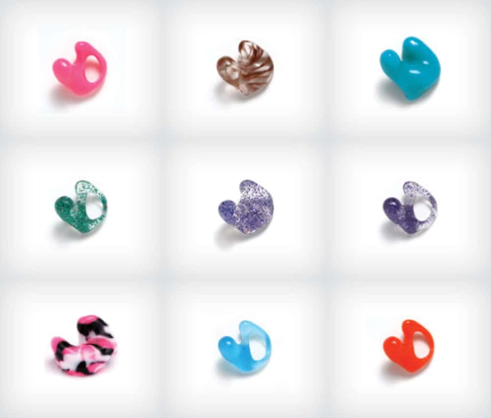 Custom-molded earplugs for hearing protection.